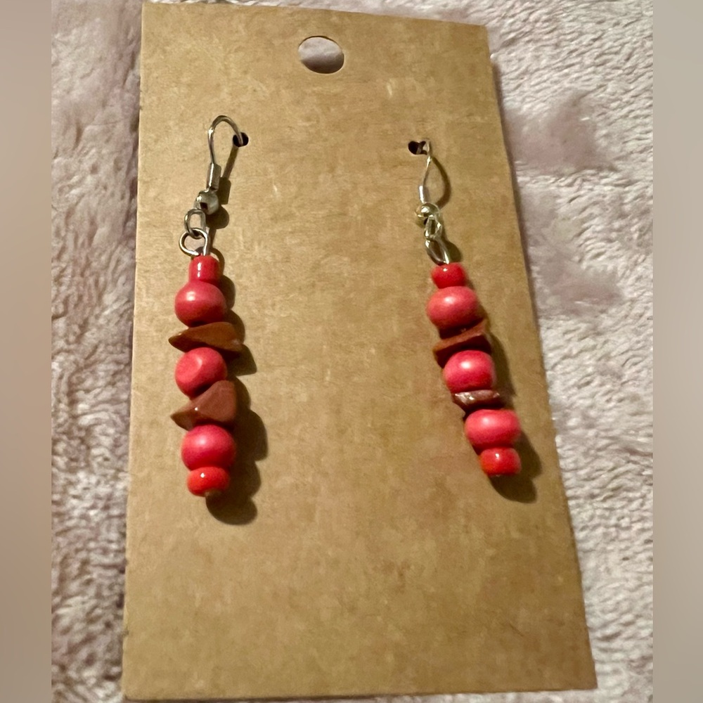 Pink Beaded Earrings